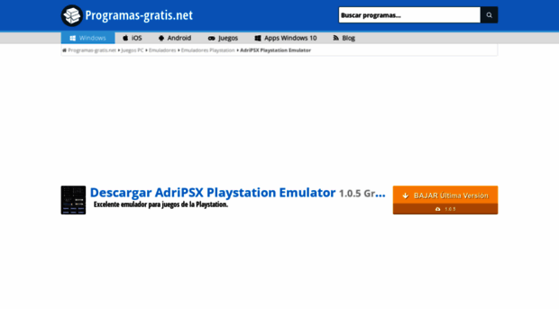 adripsx-playstation-emulator.programas-gratis.net