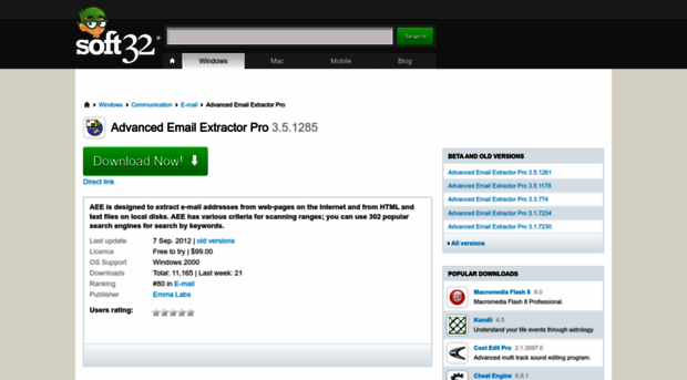 advanced-email-extractor-pro.soft32.com