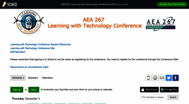 aea267learningwithtechnolog2015.sched.org