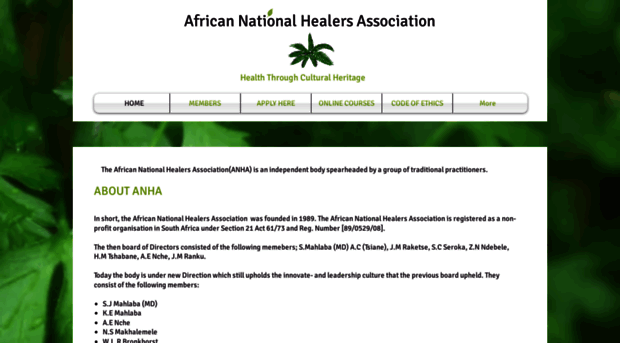 africannationalhealersassociation.org