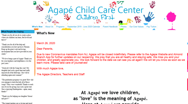 agapechildcarecenter.org