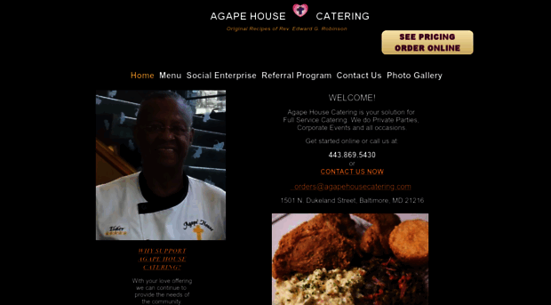 agapehousecatering.com