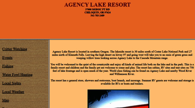 agencylakeresort.net