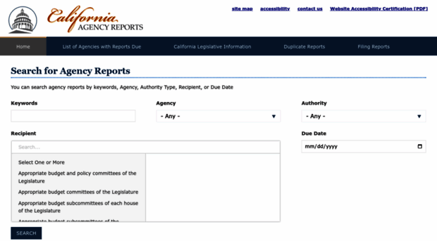 agencyreports.ca.gov