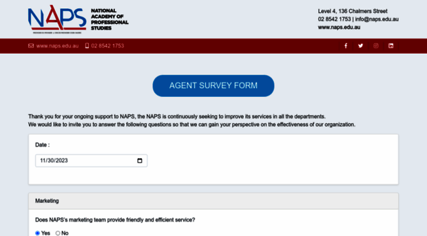 agentsurvey.naps.edu.au