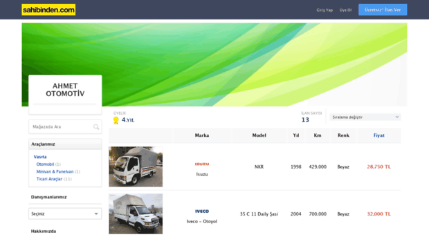 ahmetotomotivyenimahalle.sahibinden.com
