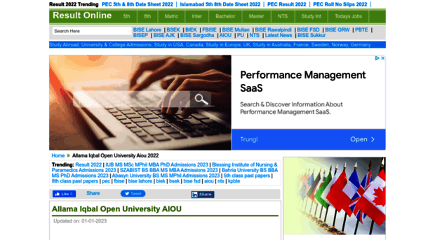 aiou.resultonline.pk