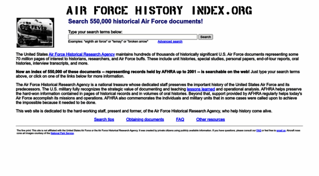 airforcehistoryindex.org