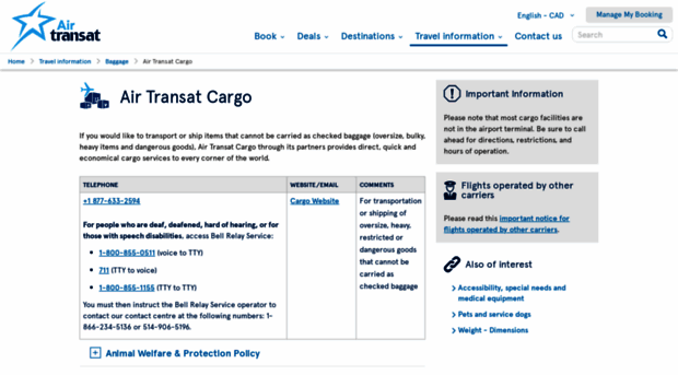 airtransatcargo.com