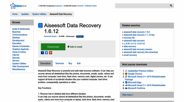 aiseesoft-data-recovery.updatestar.com