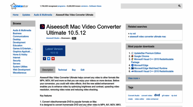 aiseesoft-mac-video-converter-ultimate.updatestar.com