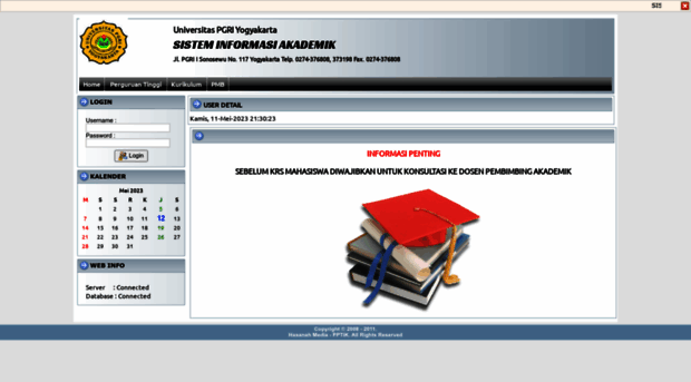 akademik.upy.ac.id - SISTEM INFORMASI AKADEMIK - AKADEMIK Upy