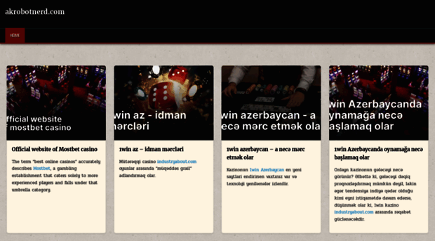 Screenshot of akrobotnerd.com website