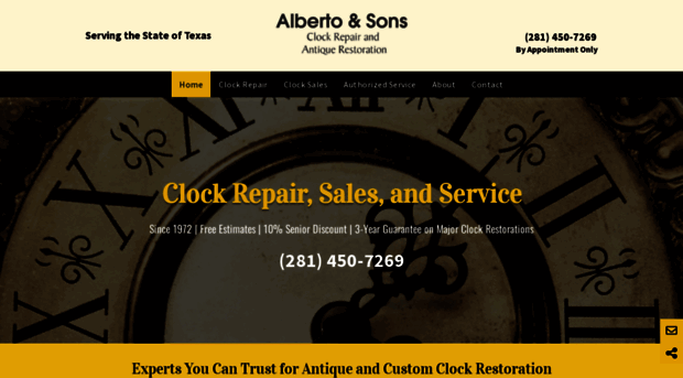 albertoandsonsclockrepair.com