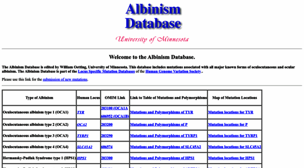 albinismdb.med.umn.edu