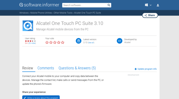 alcatel-one-touch-pc-suite.software.informer.com