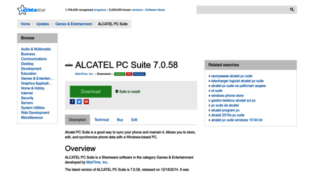 alcatel-pc-suite.updatestar.com