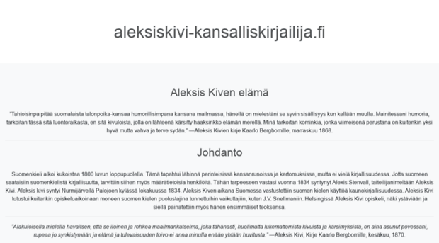aleksiskivi-kansalliskirjailija.fi