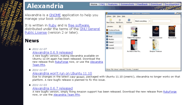 alexandria.rubyforge.org