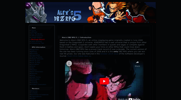 Alex's DBZ RPG 5  Online Dragonball Z Roleplaying