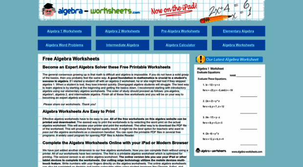 algebra-worksheets.com