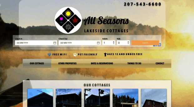 allseasonslakesidecottages.com