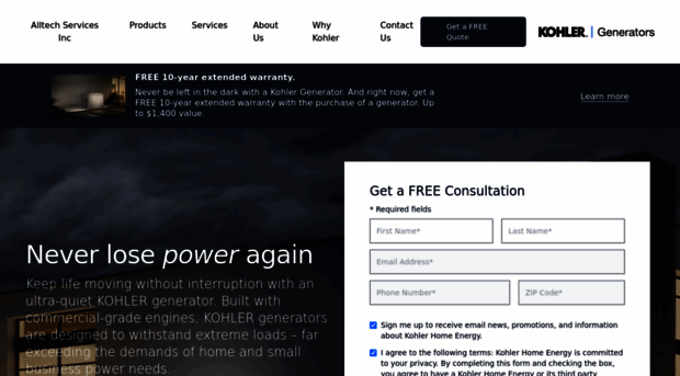 alltechservices.kohlergeneratordealer.com