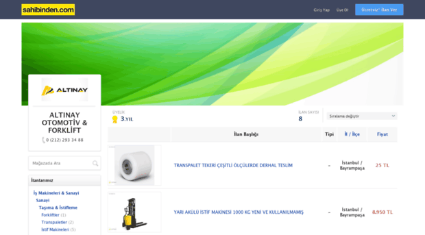 altinayotomotivforklift.sahibinden.com
