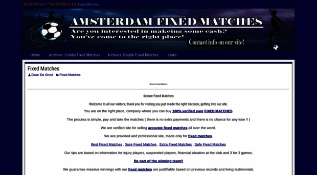 amsterdamfixedmatches.com