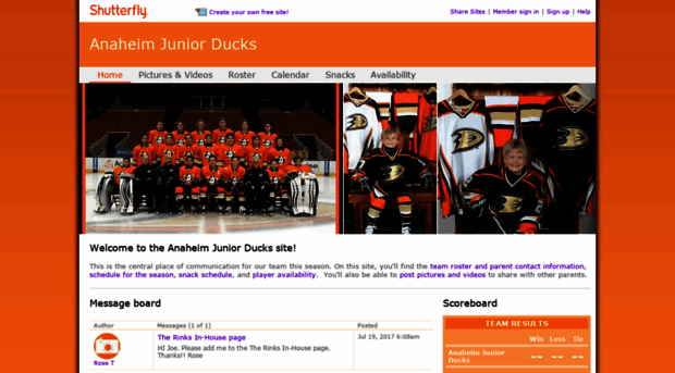 anaheimjuniorducks.shutterfly.com