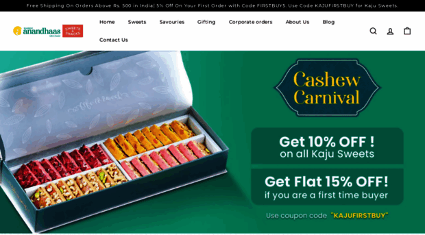 anandhaassweets.com