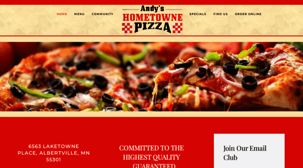 andyshometownepizza.com