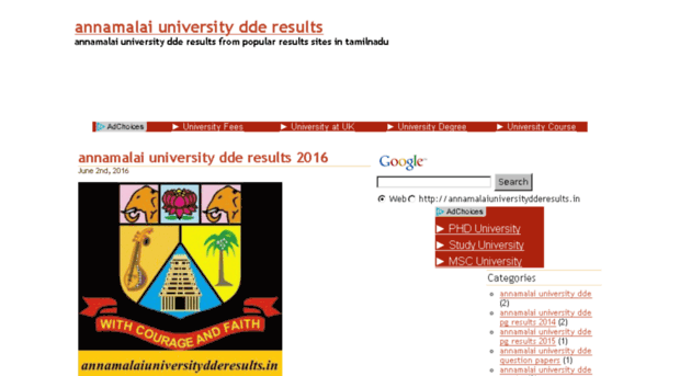 annamalaiuniversitydderesults.in