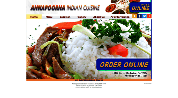 annapoornaindiancuisine.com