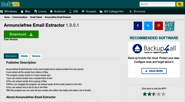 annunciefree-email-extractor.soft112.com