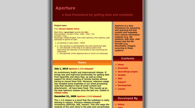 aperture.sourceforge.net