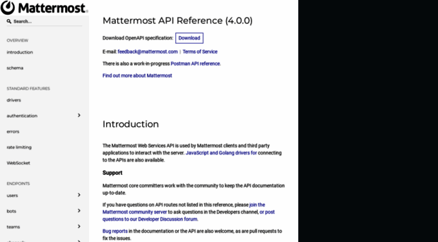 api.mattermost.com