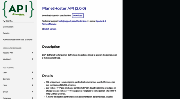 apidoc.planethoster.net