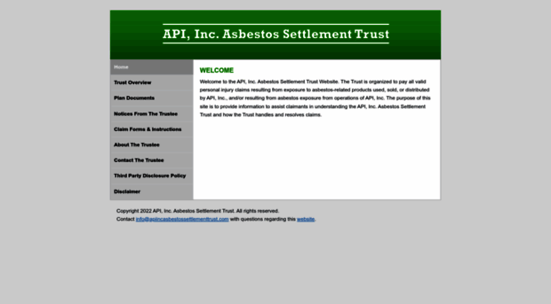 apiincasbestossettlementtrust.com