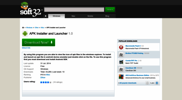 apk-installer-and-launcher.soft32.com