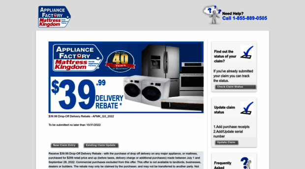 appliancefactoryrebates.com