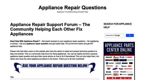 appliancerepairquestions.com