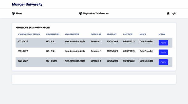 application.mungeruniversity.ac.in
