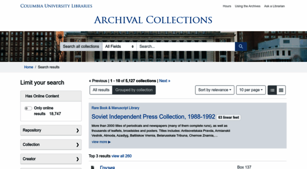 archivesportal.library.columbia.edu