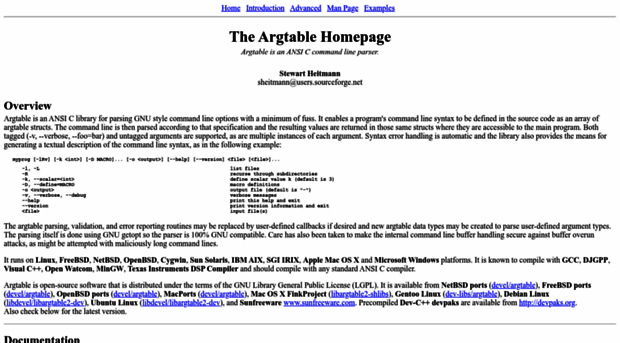argtable.sourceforge.net - argtable - ANSI C command line... - Argtable ...
