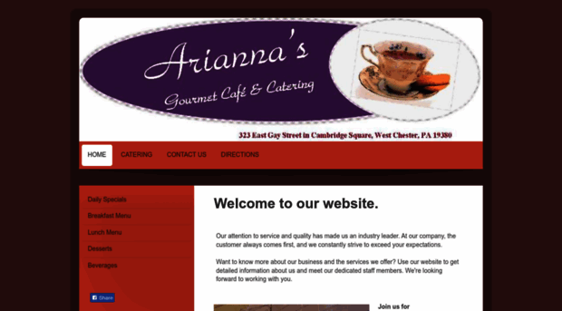 ariannasgourmetcafe.com