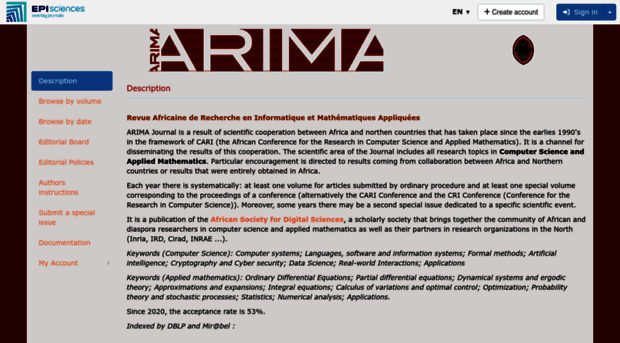 arima.episciences.org