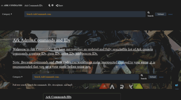 arkcommands.com