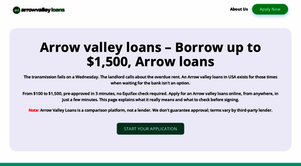 arrowvalley-loans.com