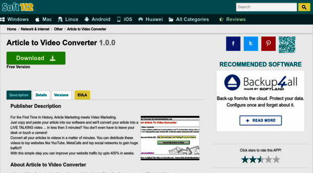 article-to-video-converter.soft112.com